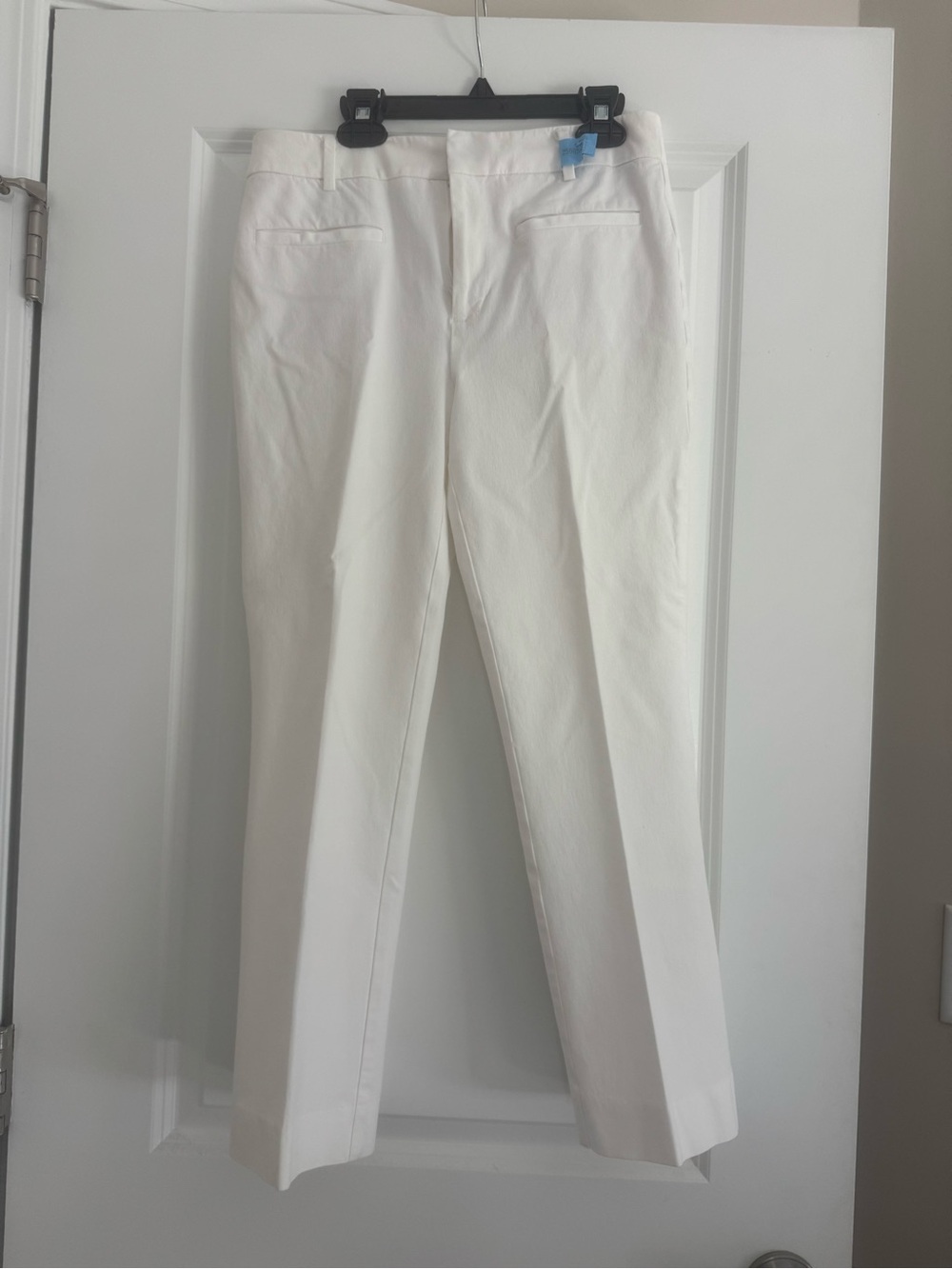 Maeve White Cotton Blend Pants